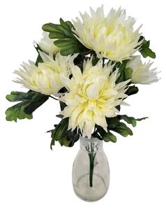 Chryzantémy kytice x5 krémová 50cm umělá - nízká cena