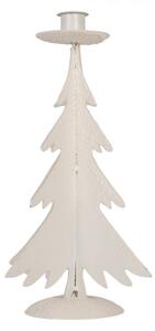 Šedý kovový svícen vánoční stromeček – 9x26 cm