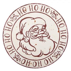 Bílá kovová dekorativní cedule Santa Claus – 40x1 cm