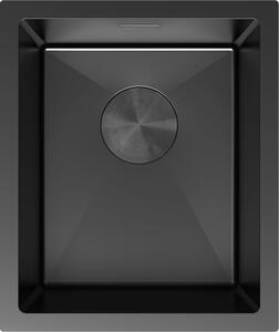 Mexen Trixo, 1-komorový nerezový dřez 370 x 440 mm, černá, 6412371000-70
