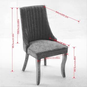 Jídelní židle - Židle - Židle s opěradlem ve tvaru sedáku - Kuchyňská židle - Designová židle - Sada 2 kusů - Vintage béžová látka