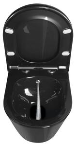 Sapho, AVVA závěsná WC mísa s bidet. sprškou, Rimless, 35,5x53 cm, černá lesk, 100312-108