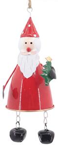 Červená kovová vánoční ozdoba Santa Claus