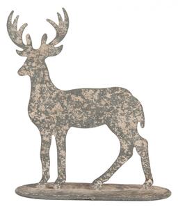 Šedá kovová dekorativní figurka sob – 17x8x18 cm