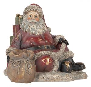 Červená plastová vánoční dekorace Santa Claus – 23x19x19 cm