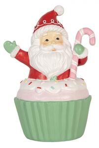Červená plastová vánoční dekorace Santa Claus – 10x8x14 cm