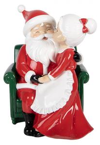 Červená plastová vánoční dekorace Santa Claus – 15x17x20 cm