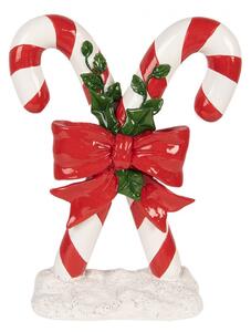 Červená plastová vánoční dekorace cukrová hůl – 19x8x25 cm