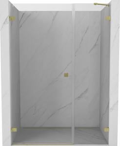 Mexen Lunar-B, levé otočné sprchové dveře 110 cm, 8mm čiré sklo, zlatý matný profil, 832S-110-050-55-00-L