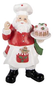 Červená plastová vánoční dekorace Santa Claus – 9x8x16 cm