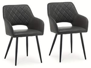 Jídelní židle - Židle - Designová židle - Kuchyňská židle - Barová stolička - Sada 2 kusů - Umělá kůže s paměťovou pěnou