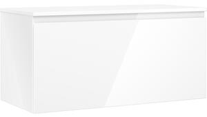 Mexen Orio, koupelnová skříňka 100 cm s horní částí, 1 zásuvka, bílá lesklá, 91A10-10047-1-BFC00