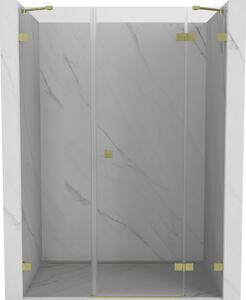 Mexen Lunar, pravé otočné sprchové dveře 125 cm, 8mm čiré sklo, zlatý matný profil, 834S-125-050-55-00-P