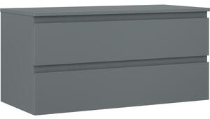 Mexen Orio, koupelnová skříňka 100 cm s horní částí, 2 zásuvky, grafitová matná, 91A10-10047-2-BFFC66