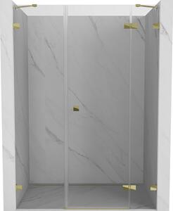 Mexen Lunar, pravé otočné sprchové dveře 125 cm, čiré sklo, zlatý profil, 834S-125-050-50-00-P