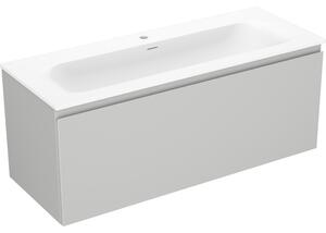 Mexen Orio, koupelnová skříňka 120 cm s umyvadlem Vela, 1 zásuvka, šedá matná/bílá matná, 91A10-12047-1-BF62-W23M01