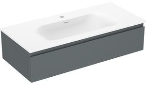 Mexen Orio, koupelnová skříňka 100 cm s umyvadlem Vela, 1 zásuvka, grafitová matná/bílá matná, 91A10-10023-1-BF66-W23M01