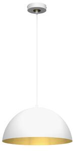Závěsné svítidlo Beta, 1x zlaté/bílé kovové stínítko, (fi 35cm), w