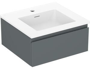 Mexen Orio, koupelnová skříňka 50 cm s umyvadlem Otis, 1 zásuvka, grafitová matná/bílá matná, 91A10-05023-1-BF66-W18M01