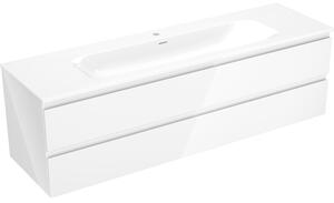 Mexen Orio, koupelnová skříňka 160 cm s umyvadlem Vela, 2 zásuvky, bílá lesklá, 91A10-16047-2-BFF00-W23M00