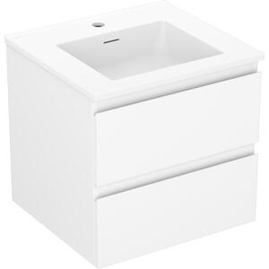 Mexen Orio, koupelnová skříňka 50 cm s umyvadlem Otis, 2 zásuvky, bílá matná, 91A10-05047-2-BFF01-W18M01