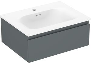 Mexen Orio, koupelnová skříňka 60 cm s umyvadlem Vela, 1 zásuvka, grafitová matná/bílá matná, 91A10-06023-1-BF66-W23M01