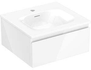 Mexen Orio, koupelnová skříňka 50 cm s umyvadlem Vela, 1 zásuvka, bílá lesklá, 91A10-05023-1-BF00-W23M00