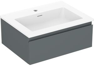 Mexen Orio, koupelnová skříňka 60 cm s umyvadlem Otis, 1 zásuvka, grafitová matná/bílá matná, 91A10-06023-1-BF66-W18M01