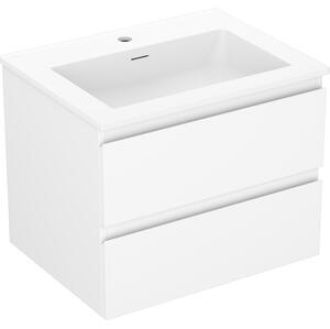Mexen Orio, koupelnová skříňka 60 cm s umyvadlem Otis, 2 zásuvky, bílá matná, 91A10-06047-2-BFF01-W18M01