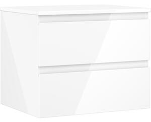 Mexen Orio, koupelnová skříňka 60 cm s horní částí, 2 zásuvky, bílá lesklá, 91A10-06047-2-BFFC00