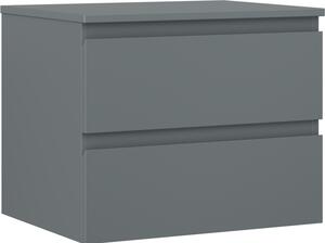Mexen Orio, koupelnová skříňka 60 cm s horní deskou, 2 zásuvky, grafitová matná, 91A10-06047-2-BFFC66