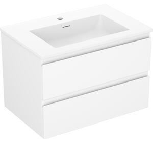 Mexen Orio, koupelnová skříňka 70 cm s umyvadlem Otis, 2 zásuvky, bílá matná, 91A10-07047-2-BFF01-W18M01