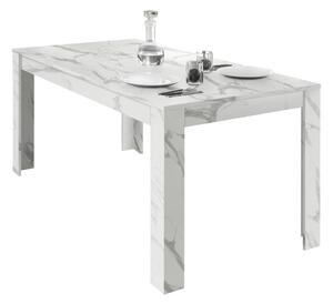 Rozkládací jídelní stůl CARRARA (Bílý mramor)
