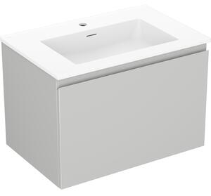 Mexen Orio, koupelnová skříňka 70 cm s umyvadlem Otis, 1 zásuvka, šedá matná/bílá matná, 91A10-07047-1-BF62-W18M01