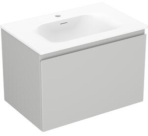 Mexen Orio, koupelnová skříňka 70 cm s umyvadlem Vela, 1 zásuvka, šedá matná/bílá matná, 91A10-07047-1-BF62-W23M01