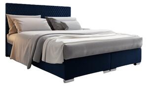 Manželská postel 140 cm Harlan (modrá) (s roštem, matrací a úl. prostorem). 1026021