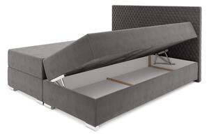 Manželská postel 140 cm Harlan (černá) (s roštem, matrací a úl. prostorem). 1026019