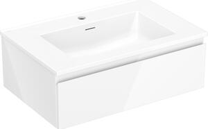 Mexen Orio, koupelnová skříňka 70 cm s umyvadlem Otis, 1 zásuvka, bílá lesklá, 91A10-07023-1-BF00-W18M00