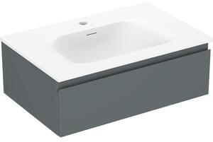 Mexen Orio, koupelnová skříňka 70 cm s umyvadlem Vela, 1 zásuvka, grafitová matná/bílá matná, 91A10-07023-1-BF66-W23M01