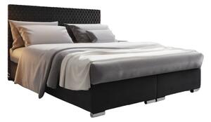 Manželská postel 140 cm Harlan (černá) (s roštem, matrací a úl. prostorem). Vlastní profesionální přeprava až k Vám domů 1026019
