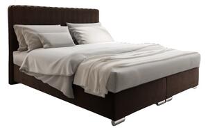 Manželská postel 160 cm Boxspring Penarth Comfort (tmavě hnědá) (s roštem, matrací a úl. prostorem). 1056285
