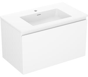 Mexen Orio, koupelnová skříňka 80 cm s umyvadlem Otis, 1 zásuvka, bílá matná, 91A10-08047-1-BF01-W18M01