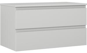 Mexen Orio, koupelnová skříňka 90 cm s horní deskou, 2 zásuvky, šedá matná, 91A10-09047-2-BFFC62
