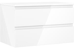 Mexen Orio, koupelnová skříňka 80 cm s horní částí, 2 zásuvky, bílá lesklá, 91A10-08047-2-BFFC00