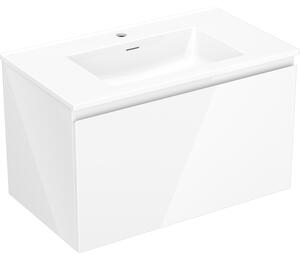 Mexen Orio, koupelnová skříňka 80 cm s umyvadlem Otis, 1 zásuvka, bílá lesklá, 91A10-08047-1-BF00-W18M00