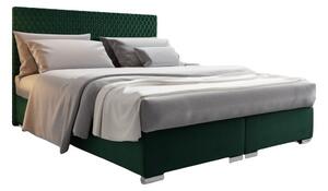 Manželská postel 140 cm Harlan (zelená) (s roštem, matrací a úl. prostorem). Vlastní profesionální přeprava až k Vám domů 1026024