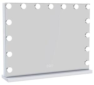 UNIQ Hollywoodské kosmetické zrcátko se 3 barevnými světly, kosmetické zrcátko s 15 LED diodami, 3000-6000K