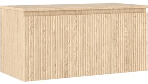 Mexen Rivel, koupelnová skříňka 100 cm s horní částí, 1 zásuvka, drážkovaná, dub, 91A20-10047-1-BFC81