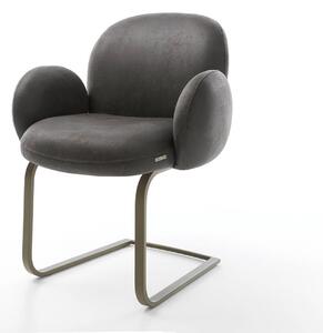 DELIFE Jídelní židle Nube-Flex s područkami mikrovlákno antracit vintage jídelní židle plochý titanová barva taštičkové pružiny