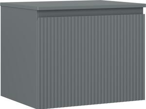 Mexen Rivel, koupelnová skříňka 60 cm s horní deskou, 1 zásuvka, drážkovaná, grafitová matná, 91A20-06047-1-BFC66